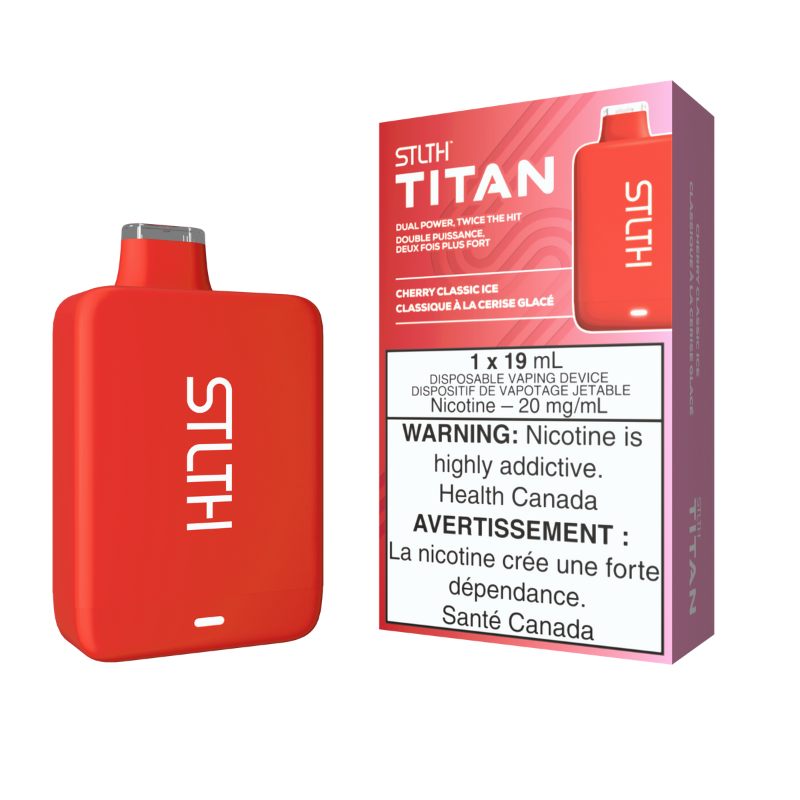 BE AMAZED BY STLTH TITAN (10k) CHERRY CLASSIC ICE DISPOSABLE VAPE AT MV ONTARIO