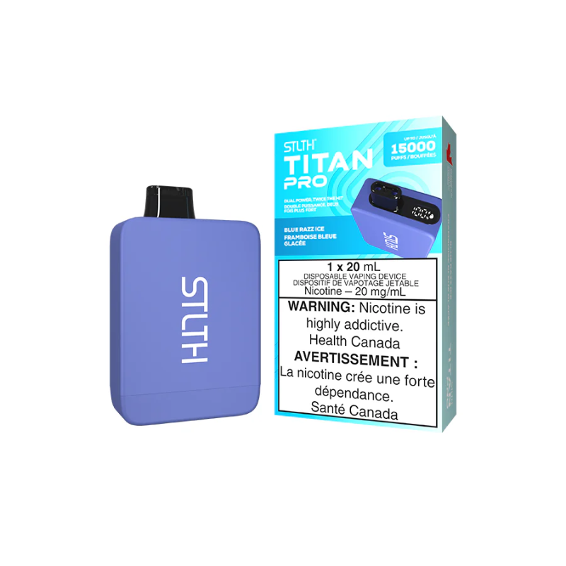 BUY STLTH TITAN (10k) / TITAN PRO (15k) BLUE RAZZ ICE DISPOSABLE VAPE AT MV ONTARIO