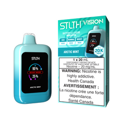 Introducing the STLTH VISION Disposable with a 1000mAh battery, dynamic screen, USB Type-C port, ECO Mode at 14W, Normal Mode at 18W, intense Boost Mode at 25W, 20ML, 20,000 puffs