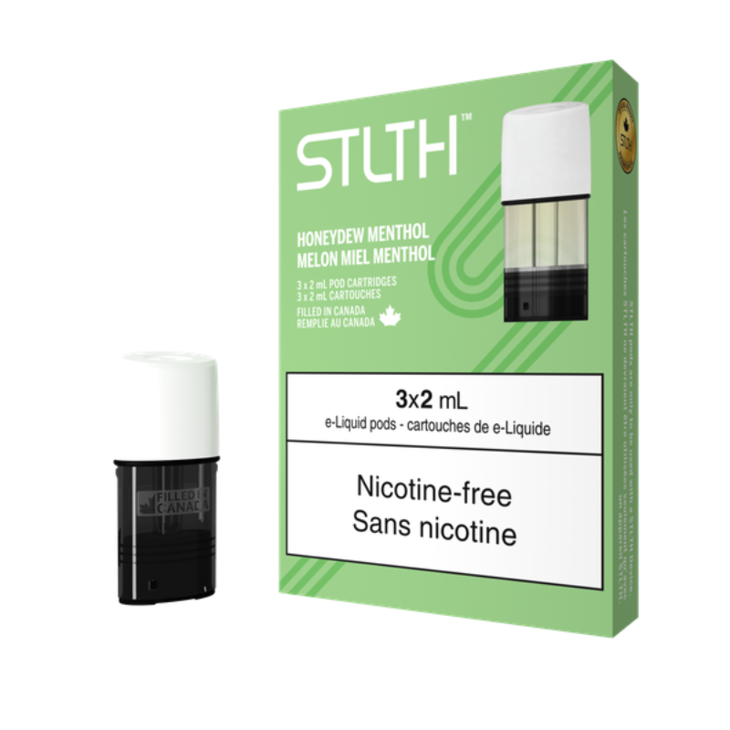NICOTINE FREE STLTH HONEYDEW MENTHOL VAPE PODS MISTER VAPOR PEI