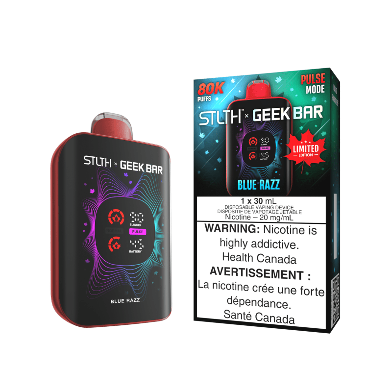 STLTH X GEEKBAR Blue Razz 80K Disposable Vape, 30mL - DISPOSABLE - Mister Vapor