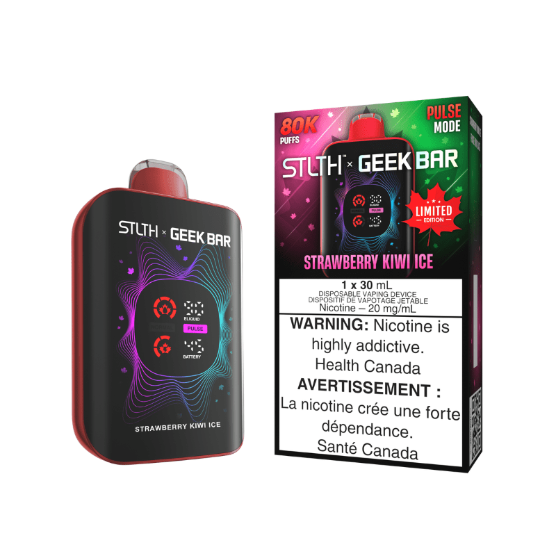 STLTH X GEEKBAR Strawberry Kiwi Ice 80K Disposable Vape, 30mL - DISPOSABLE - Mister Vapor