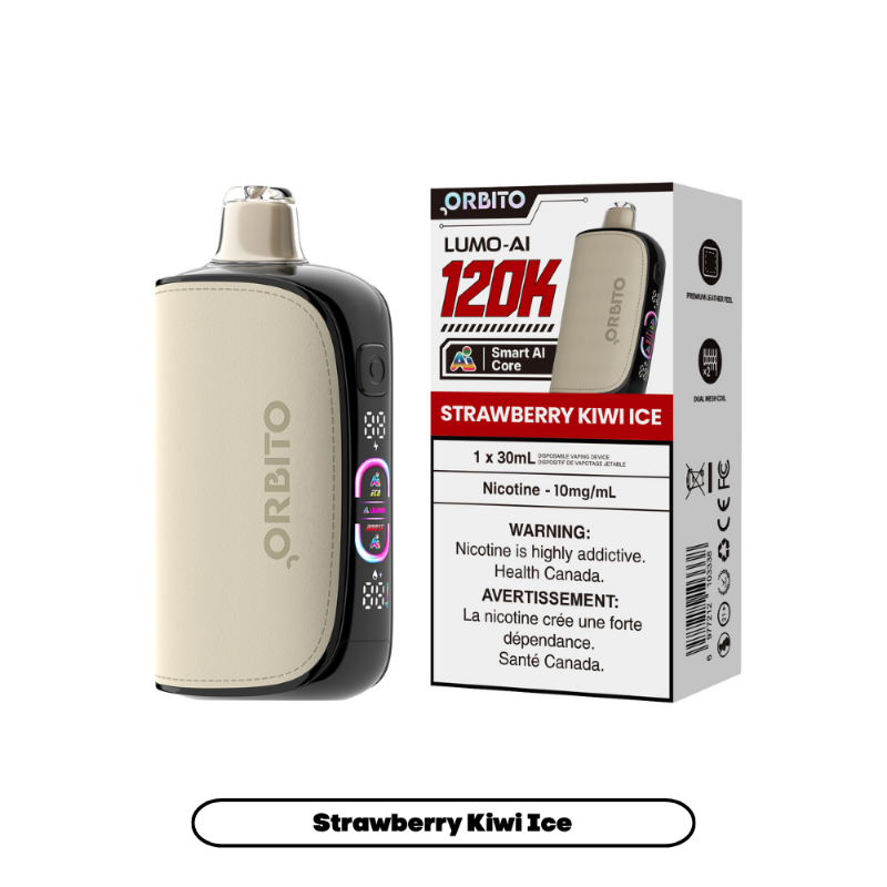 Orbito Lumo Ai 10mg Disposable Vape - Strawberry Kiwi Ice, 120k Puffs