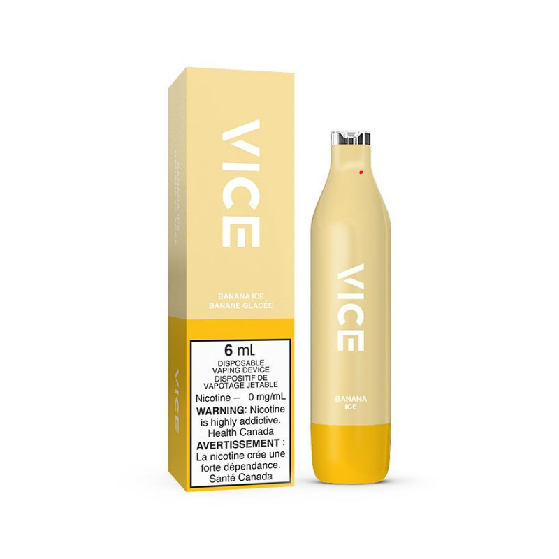 GET THE NEW VICE 2500 BANANA ICE NICOTINE FREE DISPOSABLE AT MISTER VAPOR CANADA 