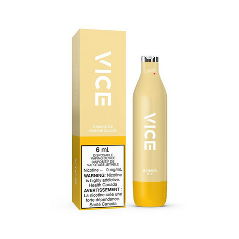 GET THE NEW VICE 2500 BANANA ICE NICOTINE FREE DISPOSABLE AT MISTER VAPOR CANADA 