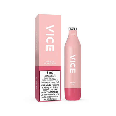 BUY VICE 2500 PEACH ICE NICOTINE FREE DISPOSABLE AT MISTER VAPOR CANADA 