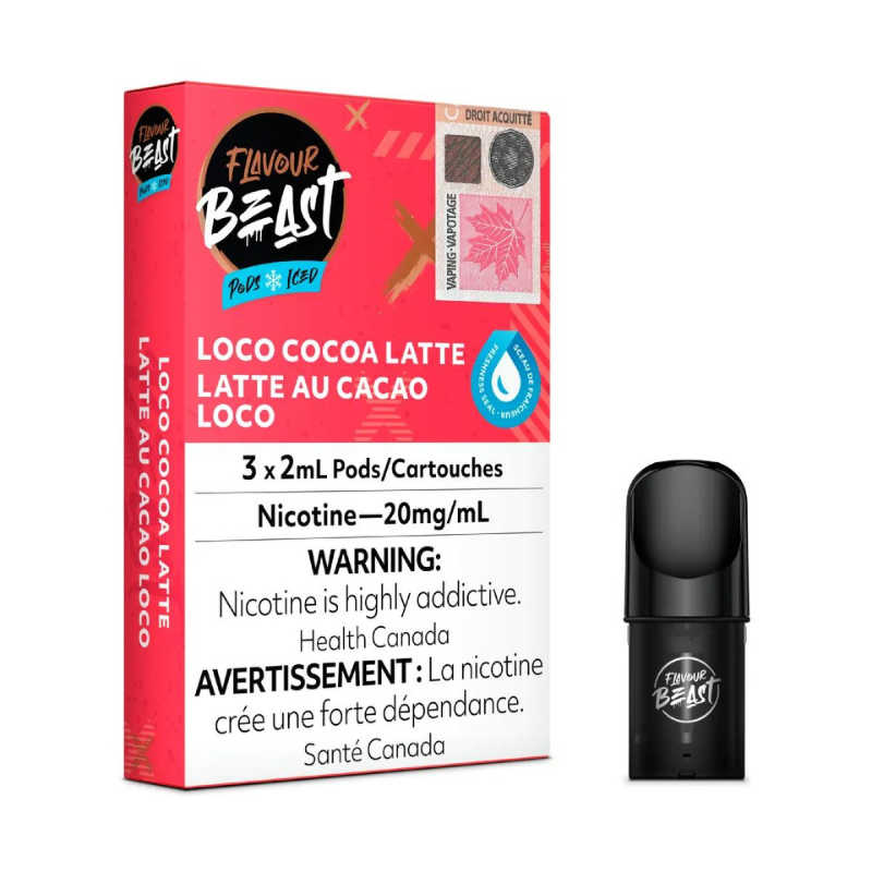  VAPE SHOP FLAVOUR BEAST LOCO COCOA LATTE ICED PODS MR. VAPOR CANADA