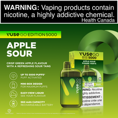 1. BEST VAPE STORE VUSE GO EDITION 5000 APPLE SOUR DISPOSABLE AT MISTER VAPOR (MR.VAPOR) CANADA