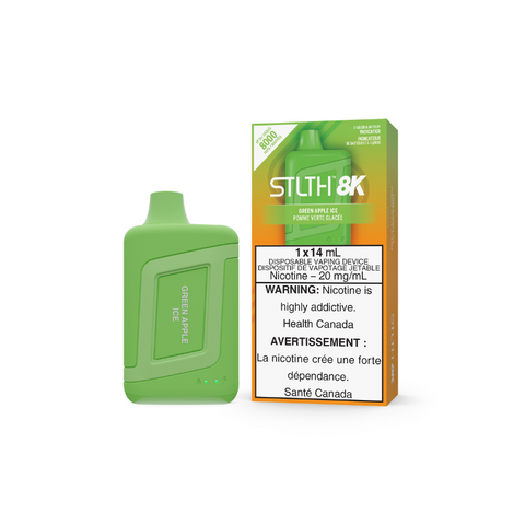 GET THE NEW STLTH BOX 8K GREEN APPLE ICE DISPOSABLE STICK AT MISTER VAPRO TORONTO ONTARIO CANADA