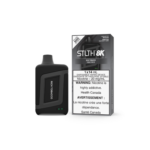 GET YOURS TODAY! STLTH BOX 8K RICH TOBACCO DISPOSABLE VAPE AT MISTER VAPRO TORONTO ONTARIO CANADA