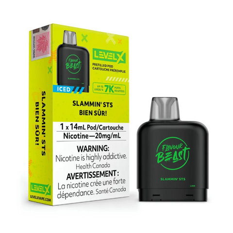 1. BEST VAPE STORE LEVEL X SLAMMIN' STS ICED FLAVOUR BEAST POD AT MISTER VAPOR CANADA