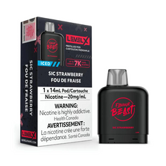 1. BEST VAPE STORE SHIPPING LEVEL X SIC STRAWBERRY ICED FLAVOUR BEAST POD AT MISTER VAPOR CANADA