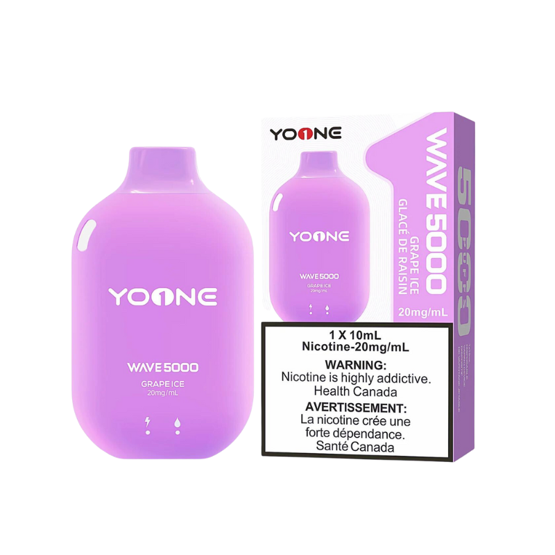 1. VAPE SHOP WITH DELIVERY YOONE WAVE 5000 GRAPE ICE DISPOSABLE VAPE AT MISTER VAPOR CANADA