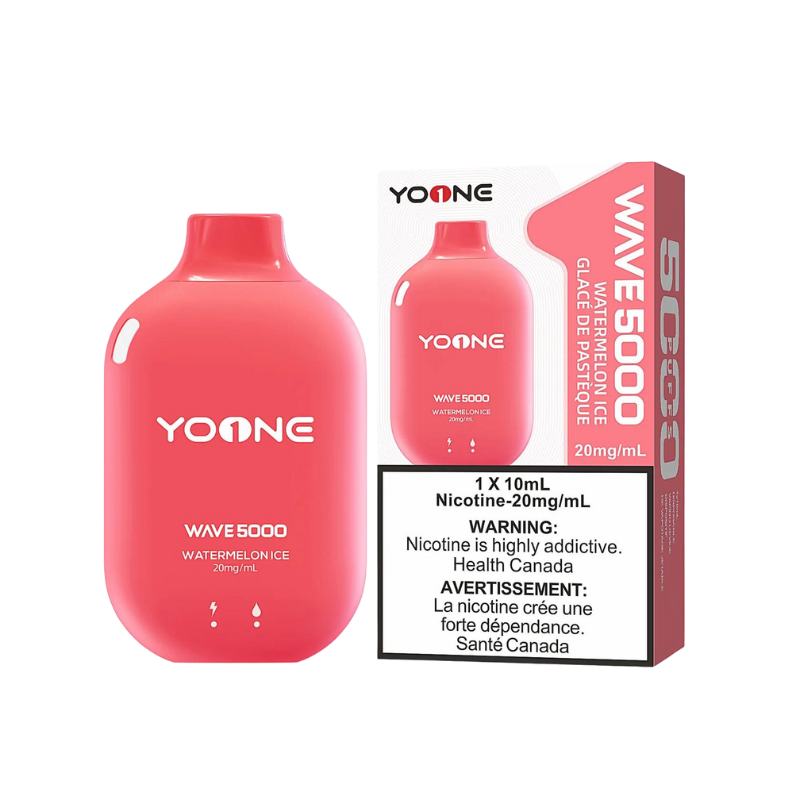 1. VAPE SHOP WITH SHIPPING YOONE WAVE 5000 WATERMELON ICE DISPOSABLE VAPE AT MISTER VAPOR CANADA
