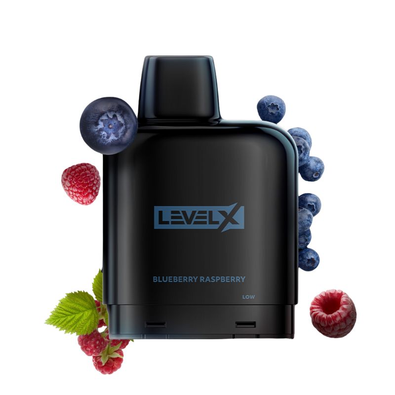 ESSENTIAL SERIES BLUEBERRY RASPBERRY ICE BY LEVEL X Experience the delightful fusion of luscious blueberries and zesty raspberries, creating a symphony of flavors that gracefully unfolds with each inhalation.