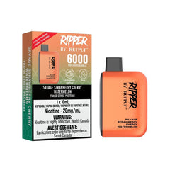 THE BEST ONLINE VAPE SHOP! RIPPER 6000 SAVAGE STRAWBERRY CHERRY WATERMELON  DISPOSABLE VAPE AT MISTER VAPOR CANADA