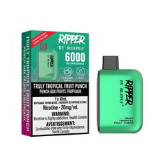 THE BEST ONLINE VAPE SHOP! RIPPER 6000 TRULY TROPICAL FRUIT PUNCH DISPOSABLE VAPE AT MISTER VAPOR CANADA