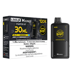 Level X M30 Flavour Beast Pod Starter Kit - Bussin Banana Iced, 120k Puffs - PODS - Mister Vapor