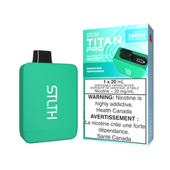 SMOOTH MINT STLTH TITAN (15000 PUFFs) DISPOSABLE VAPE Slide into the otherworldly realm of the Stilth Titan 10k Disposable Vape—where power and performance come together to form vaping greatness! Packed with 19mL of eJuice, a 900mAh rechargeable battery, and 10,000 puffs of endurance, this is a disposable vape like no other. Same-day delivery within the zone and express shipping GTA, Scarborough, Brampton, Etobicoke, Mississauga, Markham, Richmond Hill, Ottawa, Montreal, Nova Scotia, PEI, Vancouver, Vaughan