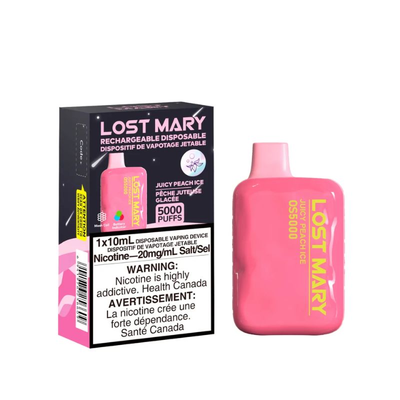 NEW PRODUCTS LOST MARY JUICY PEACH ICE DISPOSABLE VAPE AT MISTER VAPOR (MR.VAPOR) CANADA