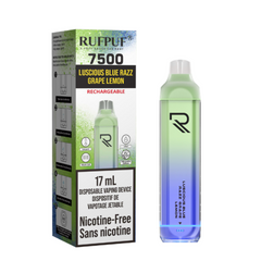 BUY RufPuf Luscious Blue Razz Grape Lemon - Dive into the zesty symphony of Blue Razz Grape Lemon disposable vape— a tantalizing blend of sweet berries, juicy grapes, and citrusy lemon. Pure satisfaction in every puff! Same-day delivery within the zone and express shipping GTA, Scarborough, Brampton, Etobicoke, Mississauga, Markham, Richmond Hill, Ottawa, Montreal, Nova Scotia, PEI, Vancouver,  Vaughan, Toronto, York, North York, London, Kingston, Burlington, Hamilton, Quebec City, Halifax, St. John's, Fred