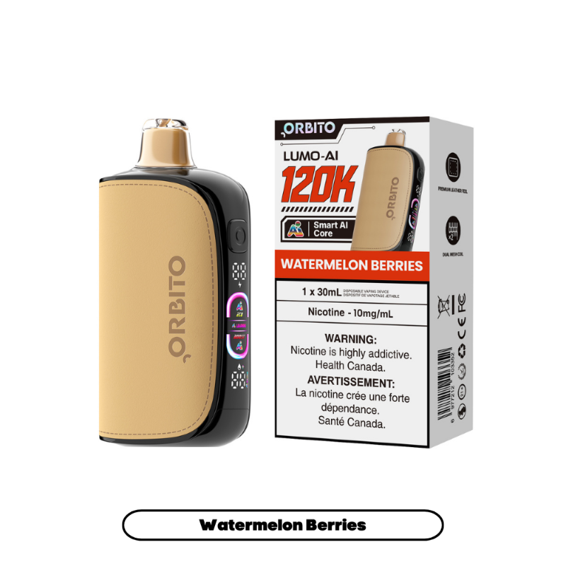 Orbito Lumo Ai 10mg Disposable Vape - Watermelon Berries, 120k Puffs
