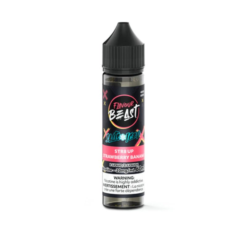 Flavour Beast E-Liquid Str8 Up Strawberry Banana Iced Salt (30mL/60ml) - E-Liquid - Mister Vapor