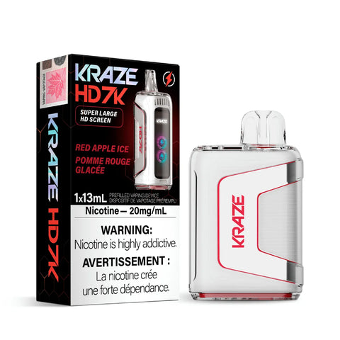 BUY NOW KRAZE HD RED APPLE ICE DISPOSABLE (7000 PUFFS) AT MISTER VAPOR NOVA SCOT CANADA