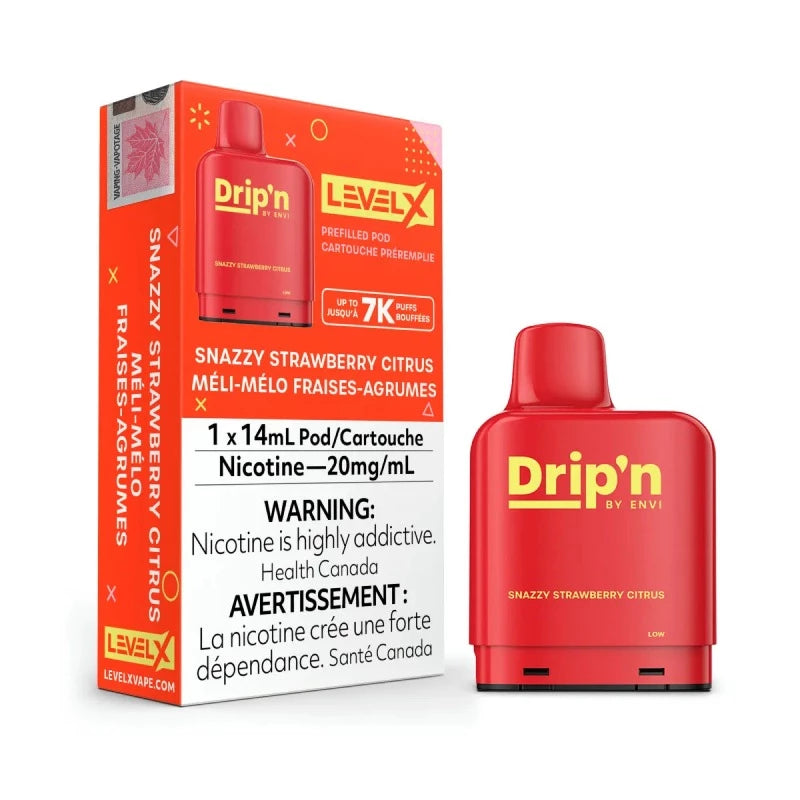 LEVEL X DRIP'N BY ENVI SNAZZY STRAWBERRY CITRUS POD AT MISTER VAPOR QUEBEC