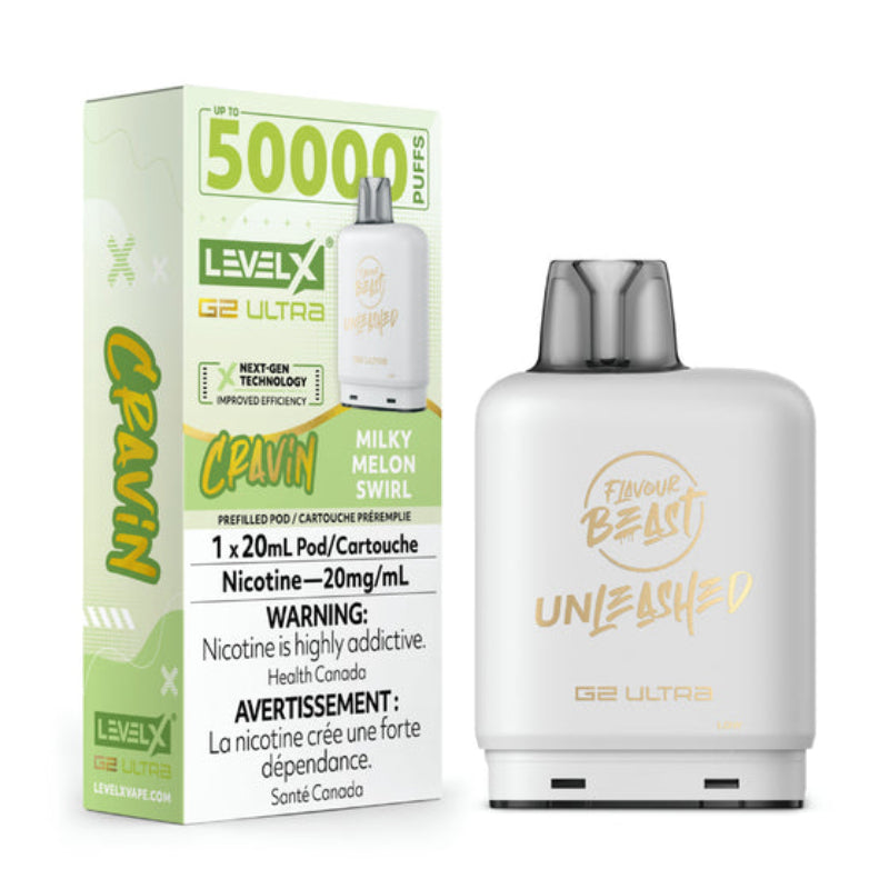 Level X G2 Ultra Flavour Beast Pods - Cravin' Milky Melon Swirl ,50K Puffs