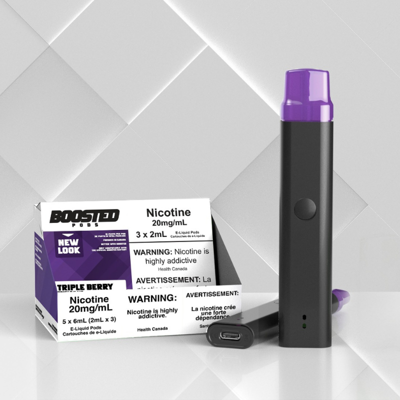 Triple Berry Boosted Pods - 2mL: Delivers a smooth, harmonious blend of three succulent berries, creating a rich and satisfying fruity vape experience.