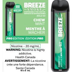 BREEZE PRO CHEW MINT DISPOSABLE VAPE STICK