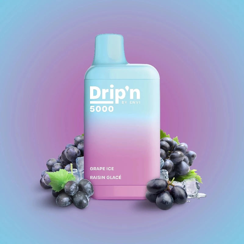 1. BEST SELLING DRIP'N GRAPE ICE DISPOSABLE VAPE (5000 PUFFS) DISPOSABLE MISTER VAPOR TORONTO ONTARIO CANADA
