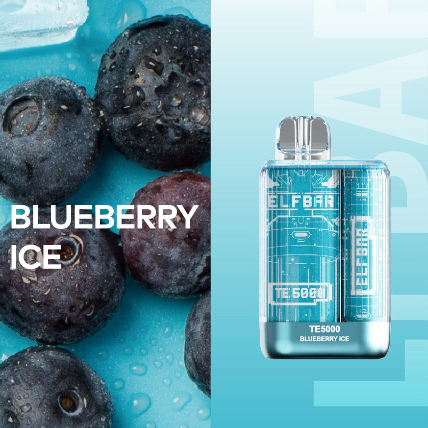 SAME-DAY DELIVERY ELF BAR BLUEBERRY ICE TE5000 DISPOSABLE VAPE AT MISTER VAPOR CANADA