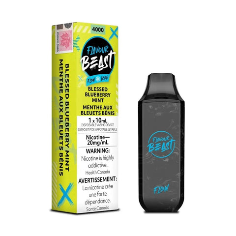 ONLINE VAPE STORE SELLING FLAVOUR BEAST BLESSED BLUEBERRY MINT ICED FLOW DISPOSABLE  MISTER VAPOR CANADA
