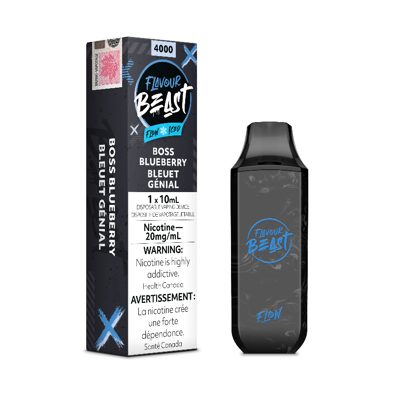 ONLINE VAPE STORE SELLING FLAVOUR BEAST BOSS BLUEBERRY ICED FLOW DISPOSABLE MISTER VAPOR CANADA
