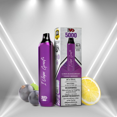 BUY IVG MAX CITRUS BLACKCURRANT DISPOSABLE VAPE RECHARGEABLE (5000 PUFF) AT MISTER VAPOR CANADA