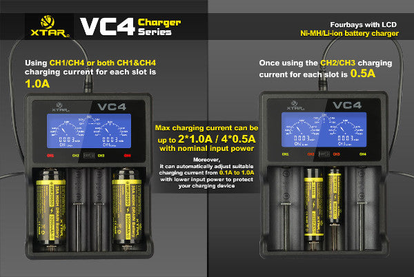 XTAR - VC4 Battery Charger - Mister Vapor