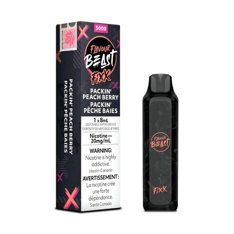 THE NEW FLAVOUR BEAST FIXX PACKIN' PEACH BERRY DISPOSABLE AT MISTER VAPOR CANADA