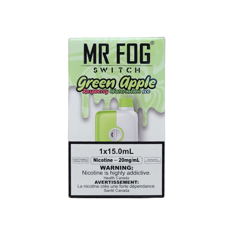 MR. FOG SWITCH RASPBERRY GREEN APPLE WATERMELON ICE DISPOSABLE VAPE MISTER VAPOR TORONTO