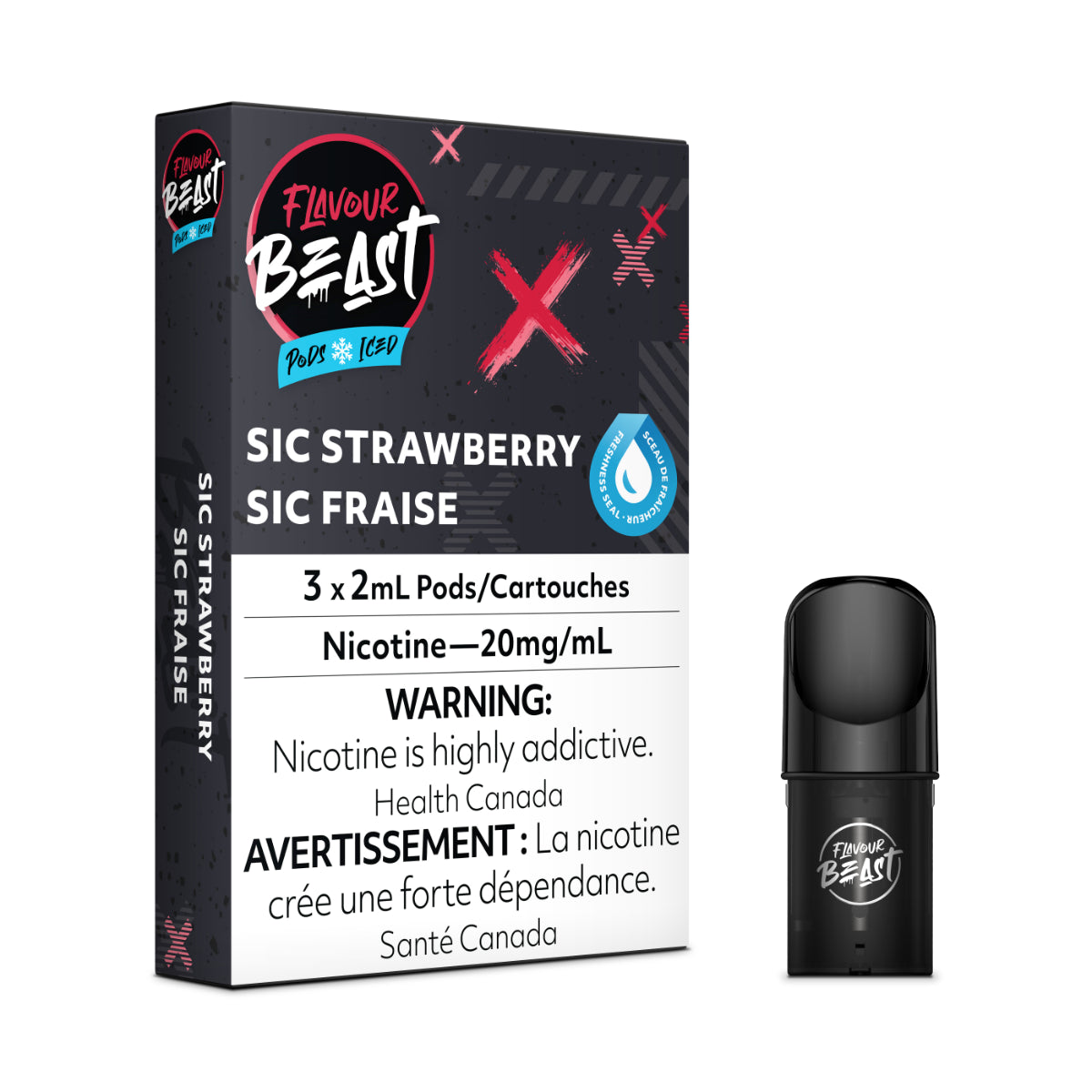 FLAVOUR BEAST SIC STRAWBERRY ICED PODS