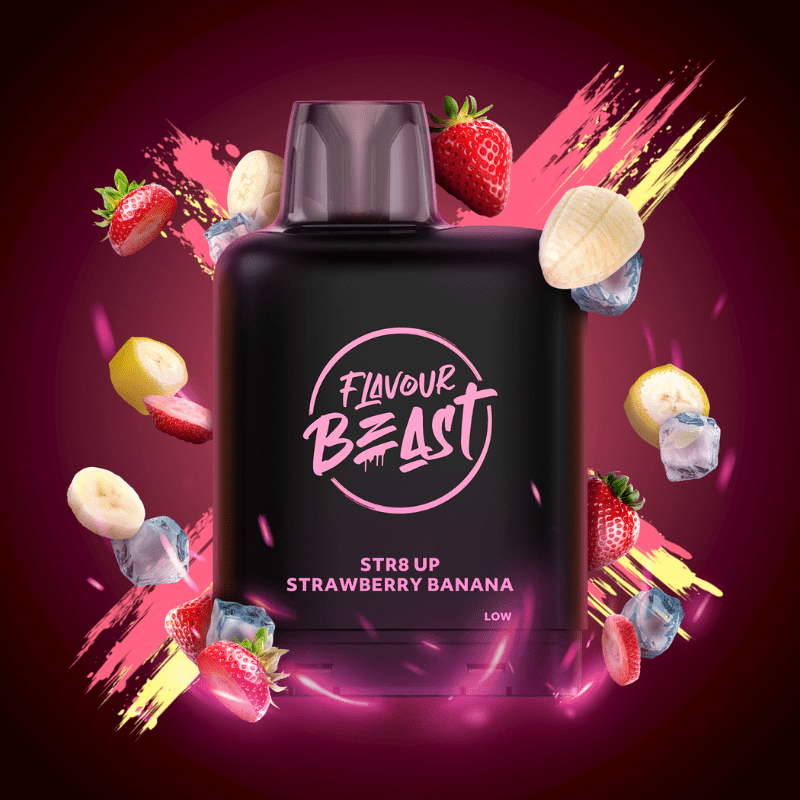 Level X G2 Boost Flavour Beast Pods - Str8 Up Strawberry Banana Iced, 25k Puffs - Pods - Mister Vapor