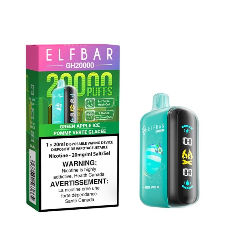 Elf Bar GH 20K Green Apple Ice Disposable Vape - DISPOSABLE - Mister Vapor