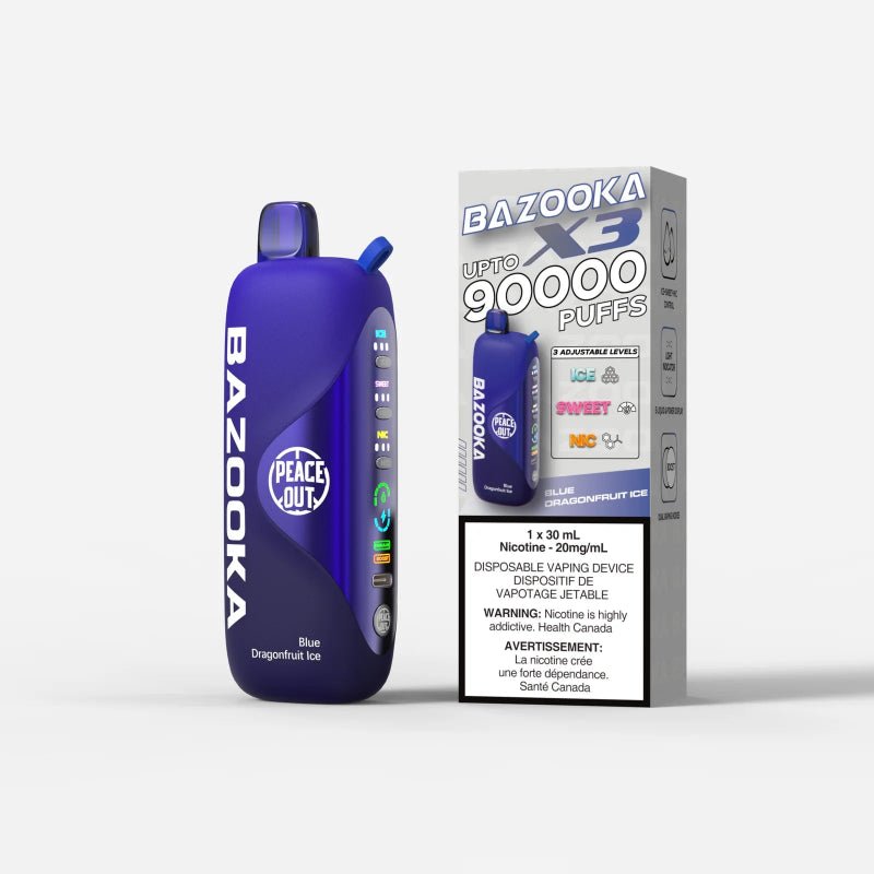 Bazooka 90K Blue Dragonfruit Ice Disposable Vape - DISPOSABLE - Mister Vapor