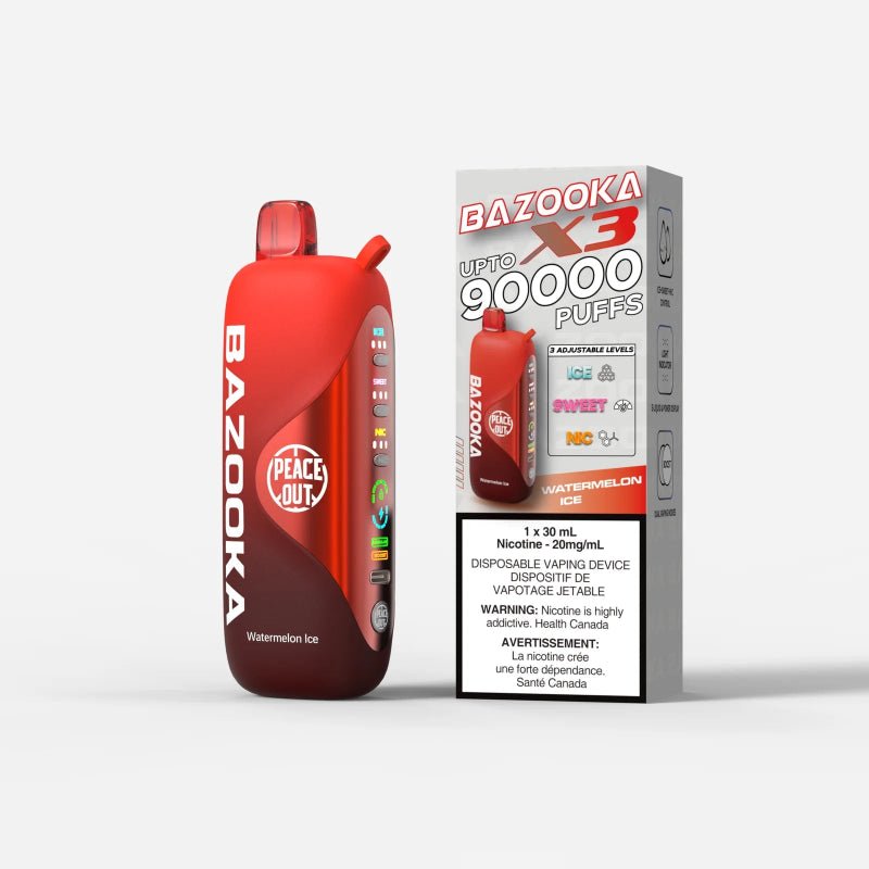 images Bazooka 90K Watermelon Ice Disposable Vape - DISPOSABLE - Mister Vapor