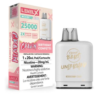 Level X G2 Boost Flavour Beast Pods - Cravin Birthday Confetti, 25k Puffs - Pods - Mister Vapor