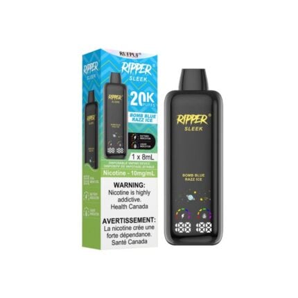 Ripper Sleek 10mg Disposable Vape - Bomb Blue Razz Ice, 20k Puffs - DISPOSABLE - Mister Vapor