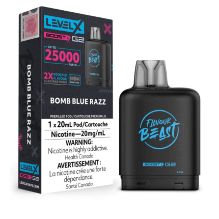 Level X G2 Boost Flavour Beast Pods - Bomb Blue Razz, 25k Puffs - Pods - Mister Vapor