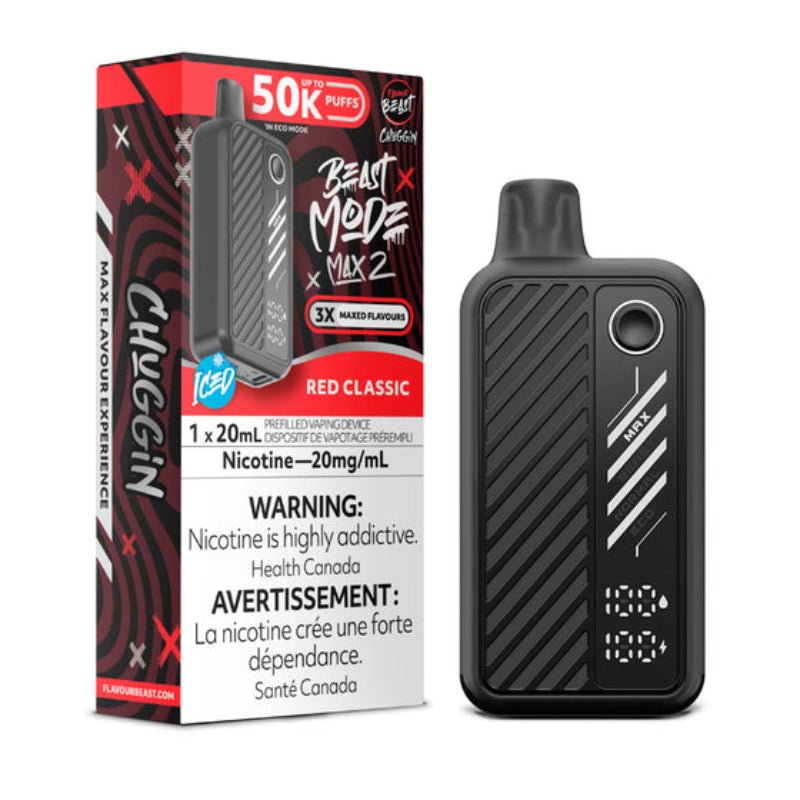 Beast Mode Max 2 50K Red Classic Iced By Flavour Beast - DISPOSABLE - Mister Vapor