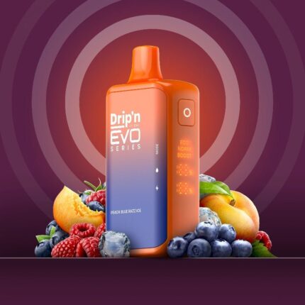 Drip'n EVO 28K Peach Blue Razz Ice Disposable Vape - DISPOSABLE - Mister Vapor